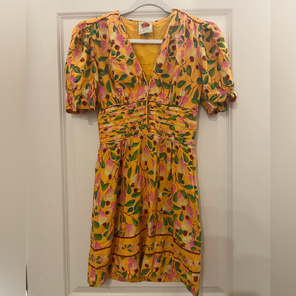Farm Rio Linen Floral Mini Dress